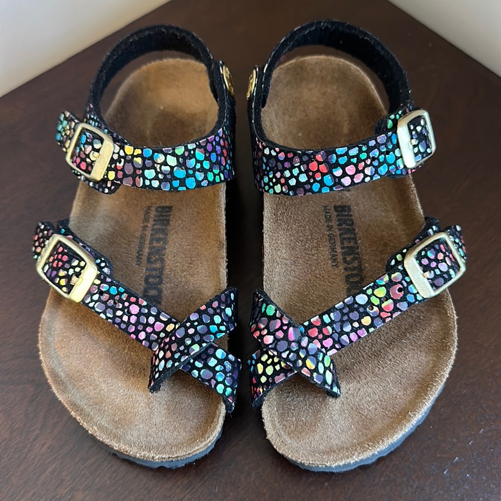 New girls’ Birkenstock rainbow sandals
